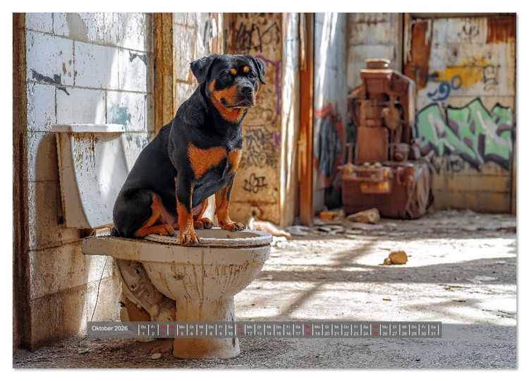Produktbild: Sitz, Platz, Sp&uuml;l - Hunde auf dem Thron (Wandkalender 2026 DIN A4 quer), CALVENDO Monatskalender