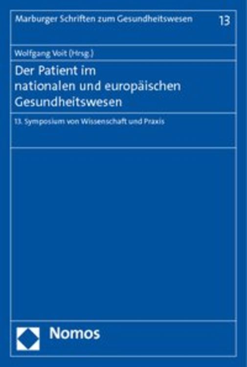 Produktbild: Der Patient im nationalen und europäischen Gesundheitswesen