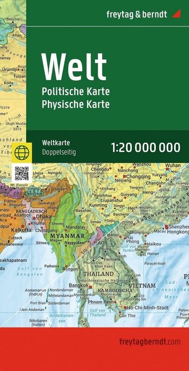 Produktbild: Freytag & berndt Stra&szlig;enkarte Weltkarte, politisch - physisch 1:20 Mio.