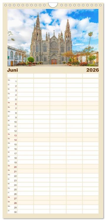 Produktbild: Familienplaner 2026 - Gran Canaria &ndash; Natur trifft Geschichte mit 5 Spalten (Wandkalender, 21 x 45 cm) CALVENDO