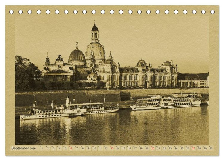 Produktbild: Dresden - Ein Kalender im Zeitungsstil (Tischkalender 2026 DIN A5 quer), CALVENDO Monatskalender