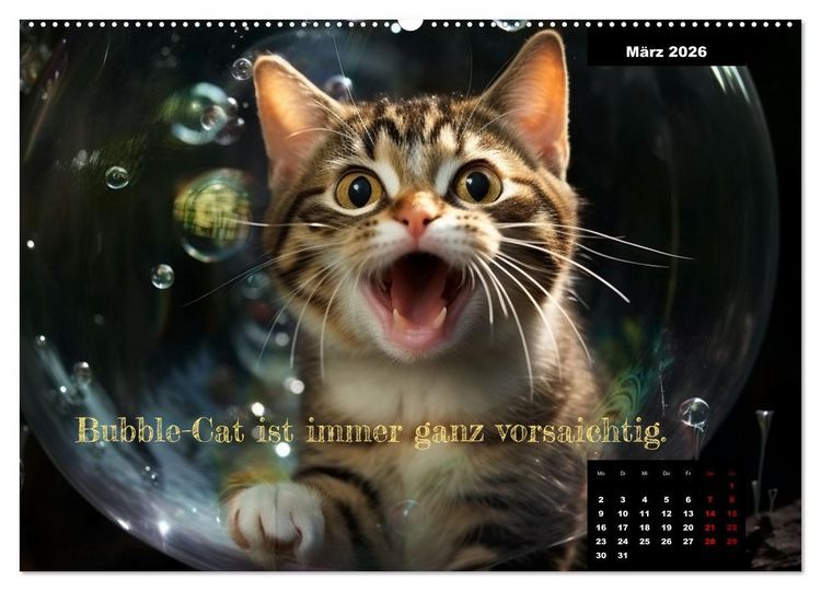 Produktbild: Katzen k&ouml;nnen alles, au&szlig;er traurig. (Wandkalender 2026 DIN A2 quer), CALVENDO Monatskalender