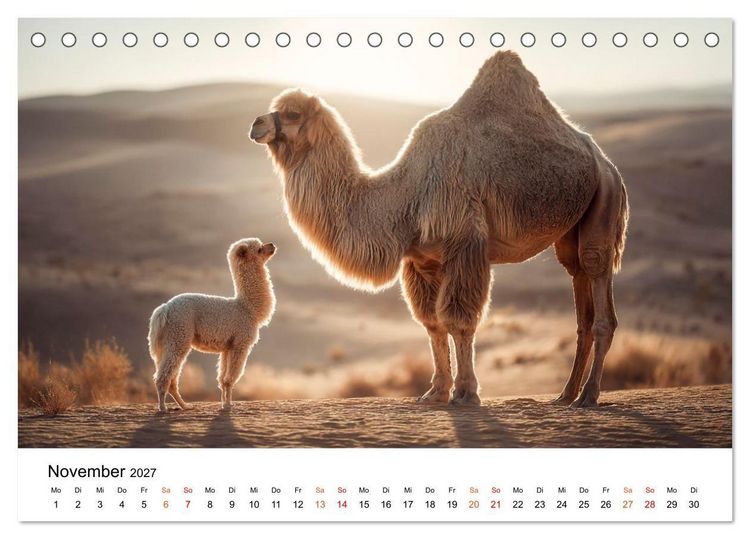 Produktbild: Beste Freunde - ein tierisch buntes Miteinander (Tischkalender 2027 DIN A5 quer), CALVENDO Monatskalender
