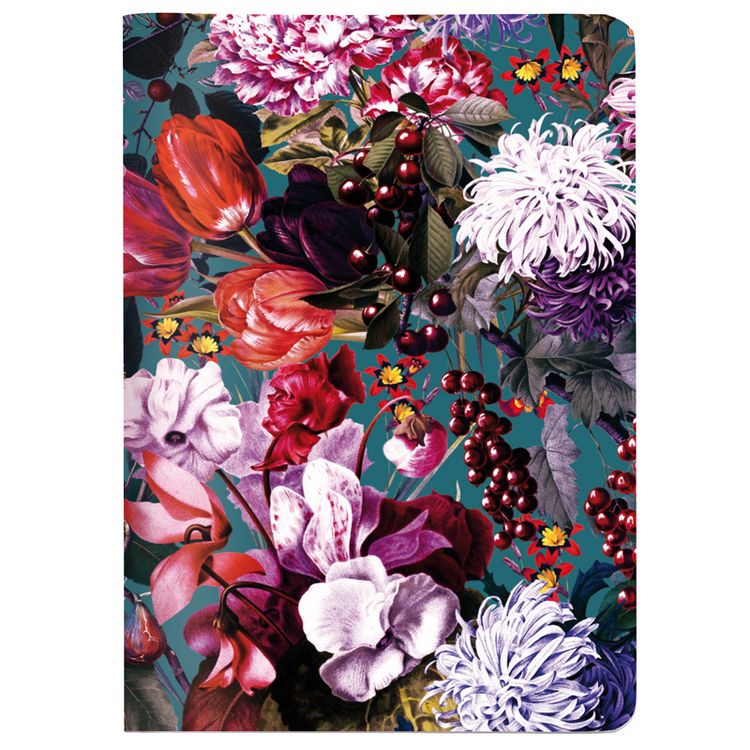 Produktbild: Heft A6 Blumenbouquet petrol