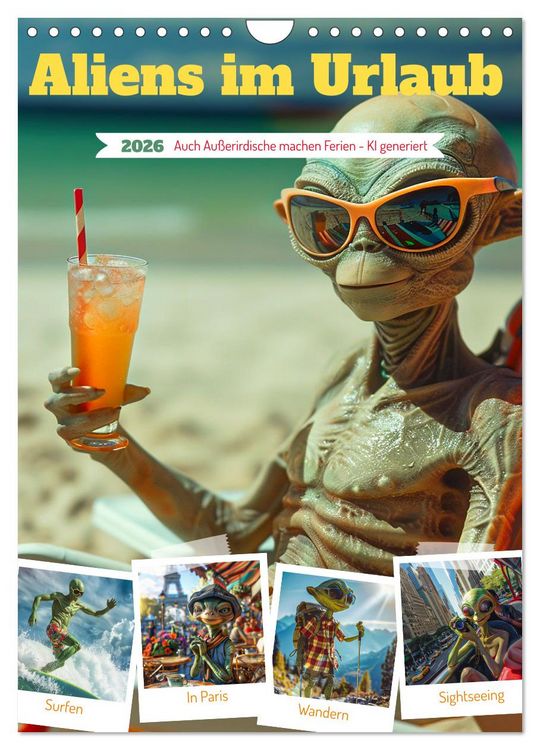 Produktbild: Aliens im Urlaub (Wandkalender 2026 DIN A4 hoch), CALVENDO Monatskalender