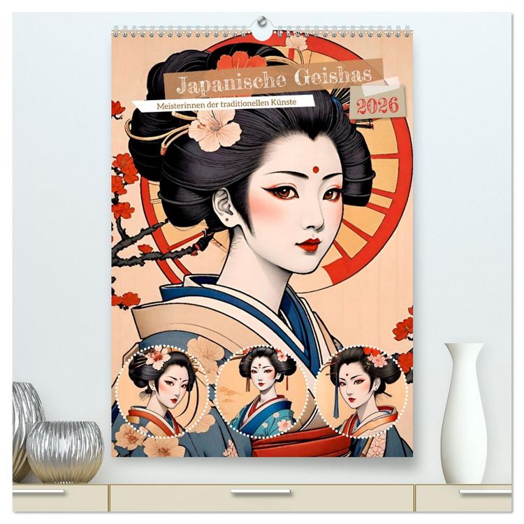 Produktbild: Japanische Geishas (hochwertiger Premium Wandkalender 2026 DIN A2 hoch), Kunstdruck in Hochglanz
