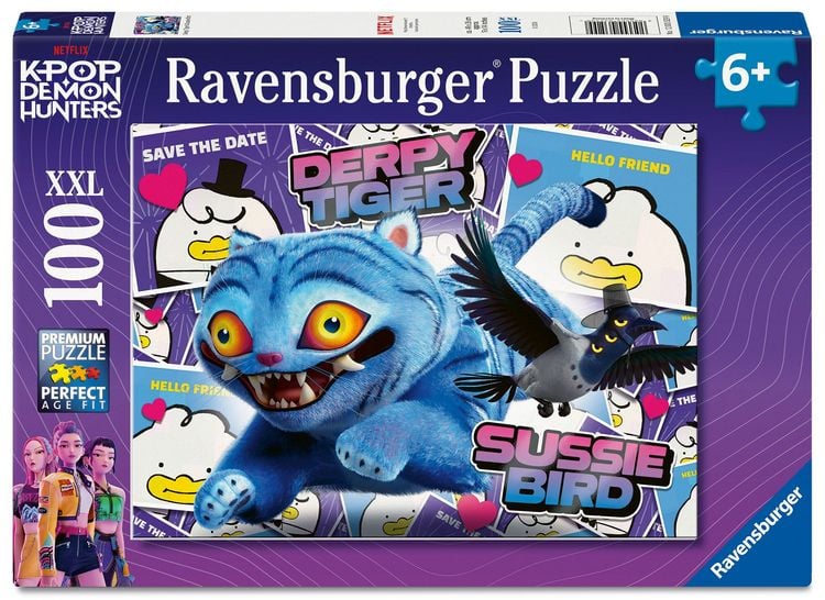 Produktbild: Kinderpuzzle 100 XXL Teile - KPop Demon Hunters - Derpy Tiger & Sussie Bird