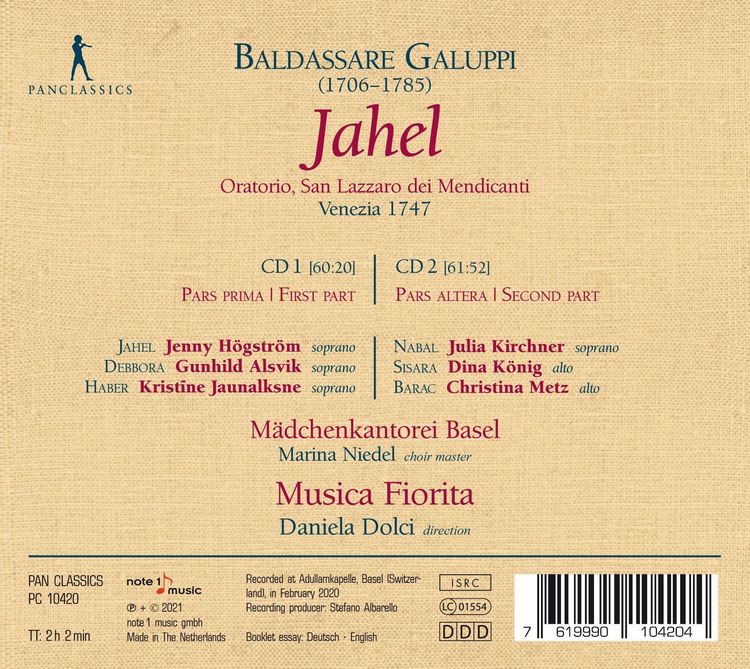 Produktbild: Baldassare Galuppi: Jahel,Oratorio,Venezia 1747