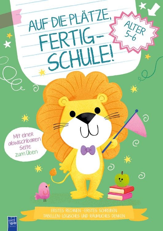 Produktbild: Auf die Pl&auml;tze, fertig - Schule! 5-6 Jahre (Cover L&ouml;we)