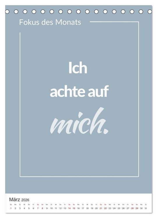 Produktbild: Achtsamkeitskalender: Mehr Achtsamkeit im Alltag mit dem Fokus des Monats (Tischkalender 2026 DIN A5 hoch), CALVENDO Monatskalender