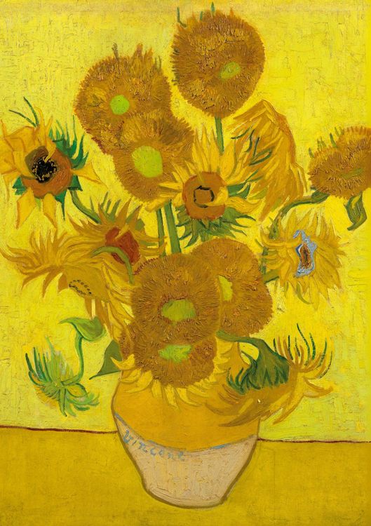 Produktbild: Notizbuch A5 blanko - 100 Seiten 90g/m&sup2; - Hardcover Motiv Sonnenblumen Vincent van Gogh