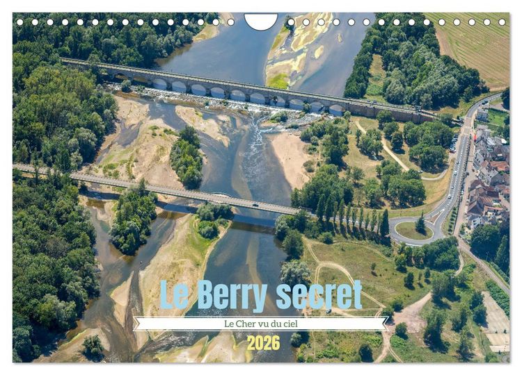 Produktbild: Le Berry secret, le Cher vu du ciel (Calendrier mural 2026 DIN A4 vertical), CALVENDO calendrier mensuel