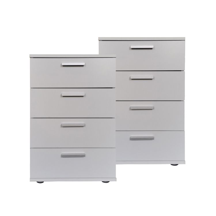 Produktbild: HTI-Living Nachtkonsole Nachtschrank Nina 4 Wei&szlig; 2er-Set