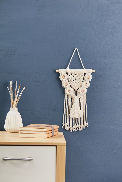 Kleine Knüpfmomente: Makramee-Knüpf-Set - Floraler Wandbehang
