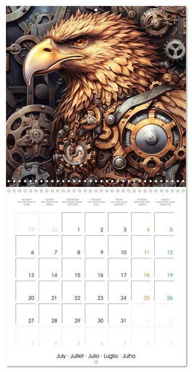 Produktbild: Cr&eacute;atures r&eacute;tro-m&eacute;caniques (Calendrier mural carr&eacute; 2026 30x30 cm) Calendrier double avec une page pour vos prises de notes