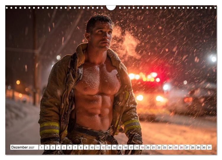 Produktbild: Feuerwehrm&auml;nner - Sexy K&ouml;rper und hei&szlig;e Flammen (Wandkalender 2027 DIN A3 quer), CALVENDO Monatskalender