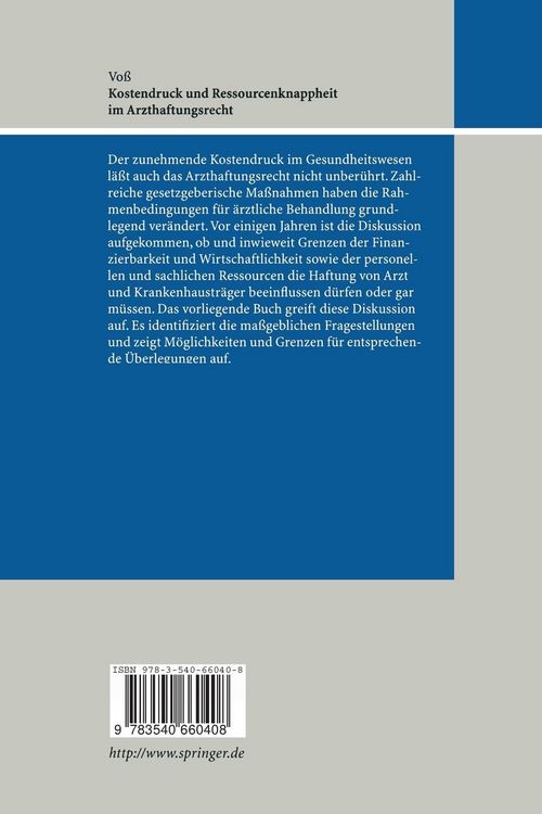 Produktbild: Kostendruck und Ressourcenknappheit im Arzthaftungsrecht