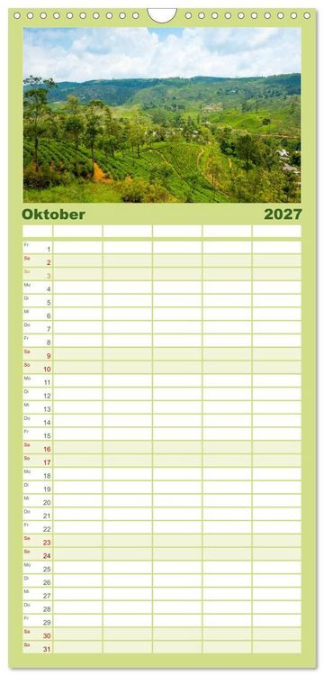 Produktbild: Familienplaner 2027 - Sri Lanka mit 5 Spalten (Wandkalender, 21 x 45 cm) CALVENDO