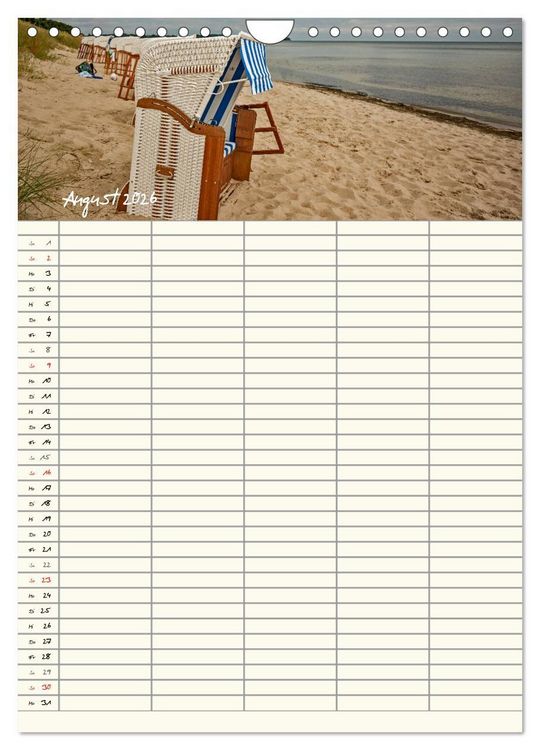 Produktbild: R&uuml;gen - Urlaubsparadies an der Ostsee - Familienplaner (Wandkalender 2026 DIN A4 hoch), CALVENDO Monatskalender