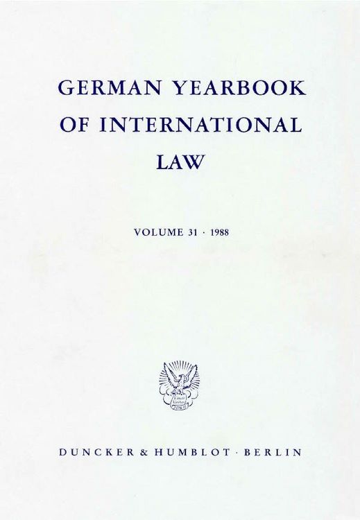 Produktbild: German Yearbook of Internat. Law 31 (1988)