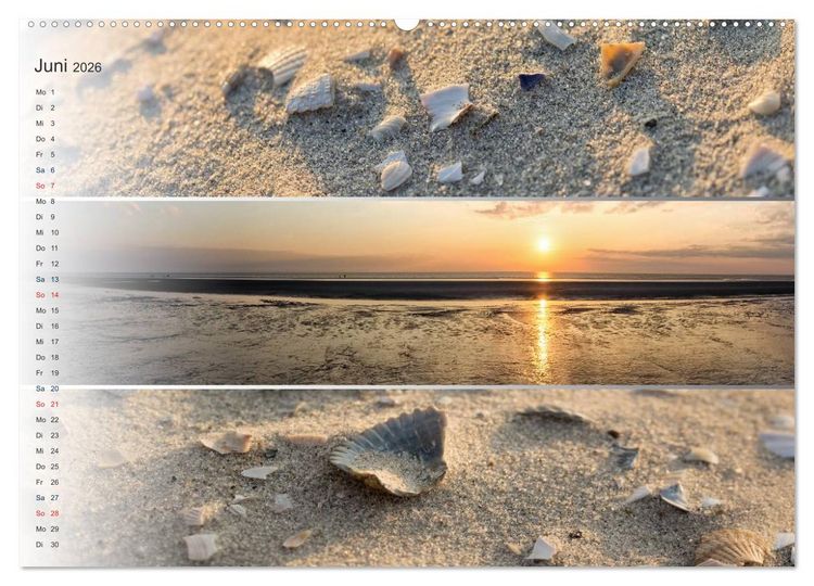 Produktbild: K&uuml;stenstreifen an der Nordsee (hochwertiger Premium Wandkalender 2026 DIN A2 quer), Kunstdruck in Hochglanz