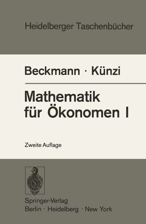 Produktbild: Mathematik f&uuml;r &Ouml;konomen I