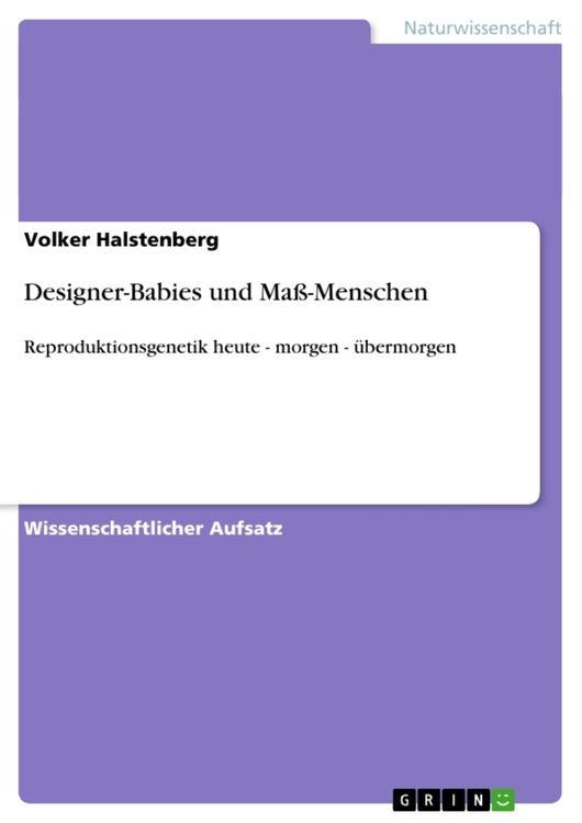 Produktbild: Designer-Babies und Ma&szlig;-Menschen