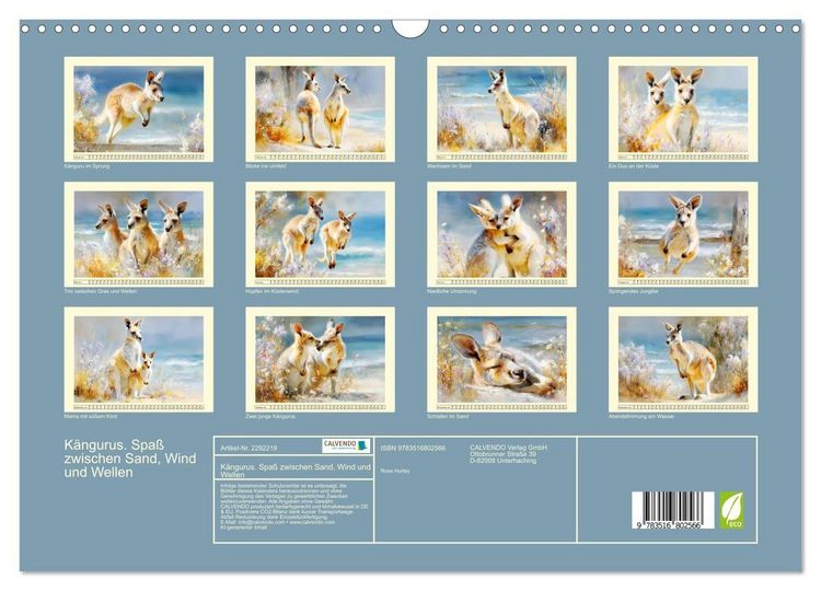 Produktbild: K&auml;ngurus. Spa&szlig; zwischen Sand, Wind und Wellen (Wandkalender 2027 DIN A3 quer), CALVENDO Monatskalender