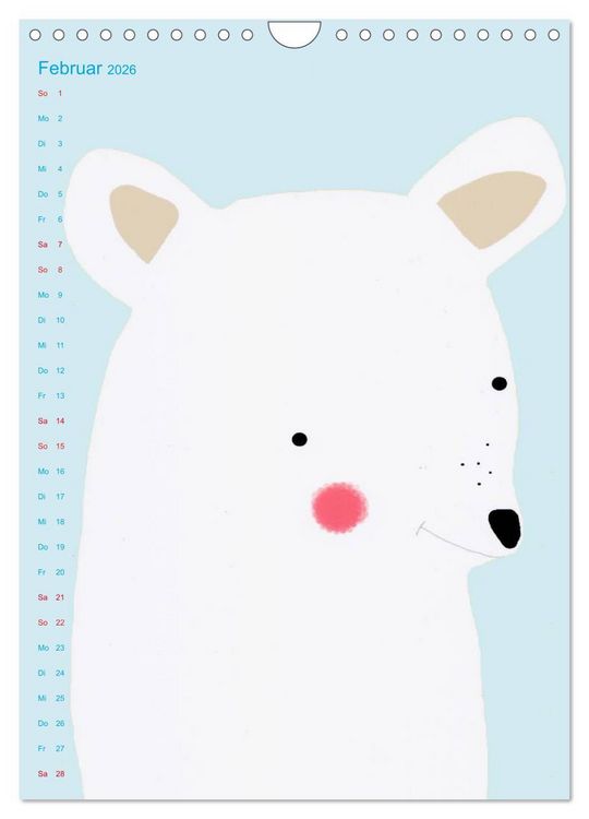Produktbild: Tierische Motive von Little Miss Arty Illustrationen (Wandkalender 2026 DIN A4 hoch), CALVENDO Monatskalender