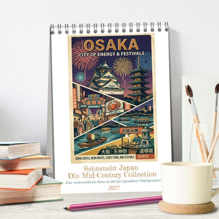 Produktbild: Sehnsucht Japan &ndash; Die Mid-Century Collection (Tischkalender 2027 DIN A5 hoch), CALVENDO Monatskalender