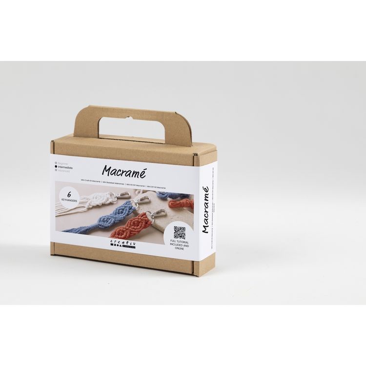 Produktbild: Creativ Company DIY Sets Macram&eacute; Mini Kreativ Set, Makramee, Schl&uuml;sselringe, Kreativ Box
