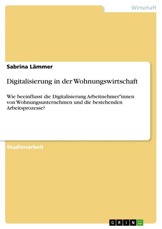 Produktbild: Digitalisierung in der Wohnungswirtschaft