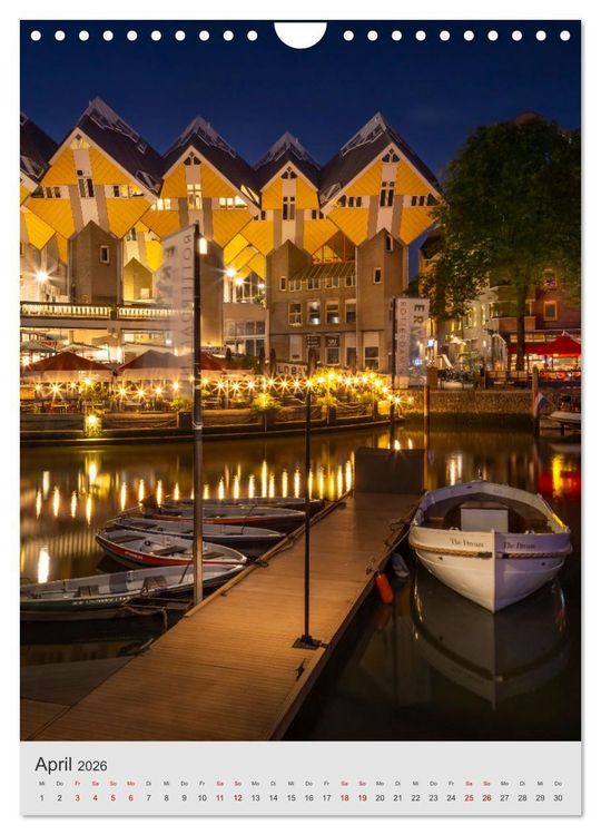 Produktbild: ROTTERDAM Impressionen bei Tag und Nacht (Wandkalender 2026 DIN A4 hoch), CALVENDO Monatskalender
