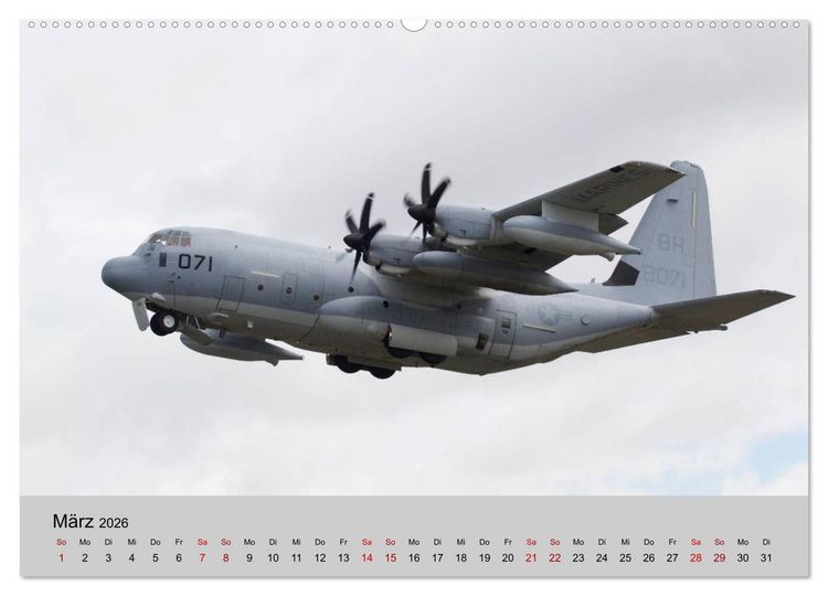 Produktbild: Transportflugzeug C-130 Hercules (hochwertiger Premium Wandkalender 2026 DIN A2 quer), Kunstdruck in Hochglanz