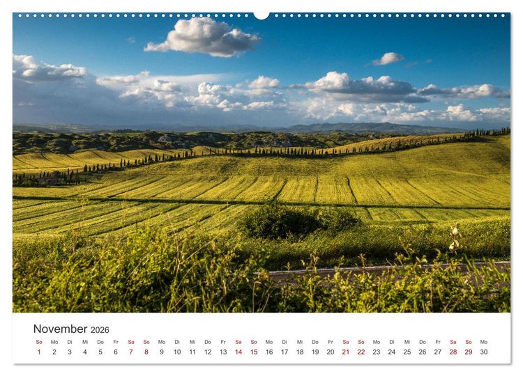 Produktbild: Gr&uuml;ne Farbt&ouml;ne Toskana (Wandkalender 2026 DIN A2 quer), CALVENDO Monatskalender