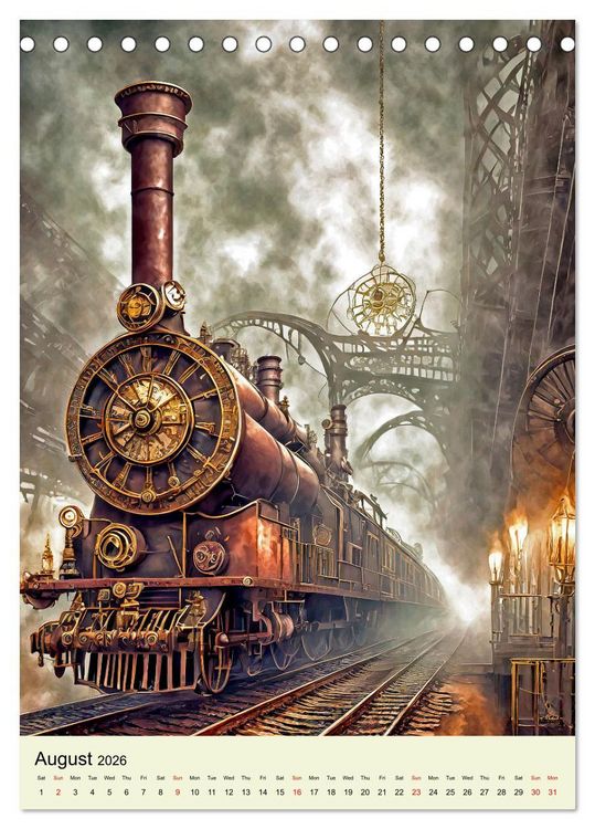 Produktbild: Retro Rides with Steam and Steel (Desk Calendar 2026 DIN A5 portrait), CALVENDO 12 Month DeskCalendar