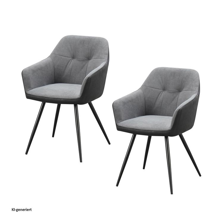 Produktbild: HTI-Living Esszimmerstuhl 2er Set Anthrazit/Grau Joschka