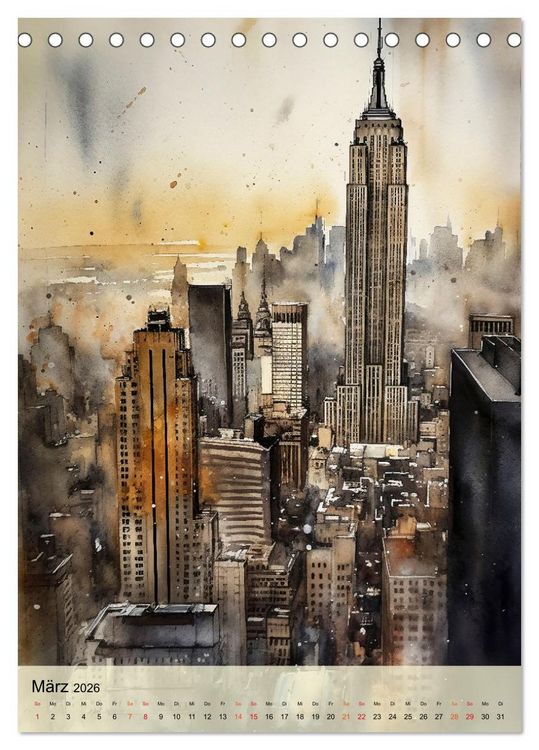 Produktbild: New York - ein Regentag (Tischkalender 2026 DIN A5 hoch), CALVENDO Monatskalender