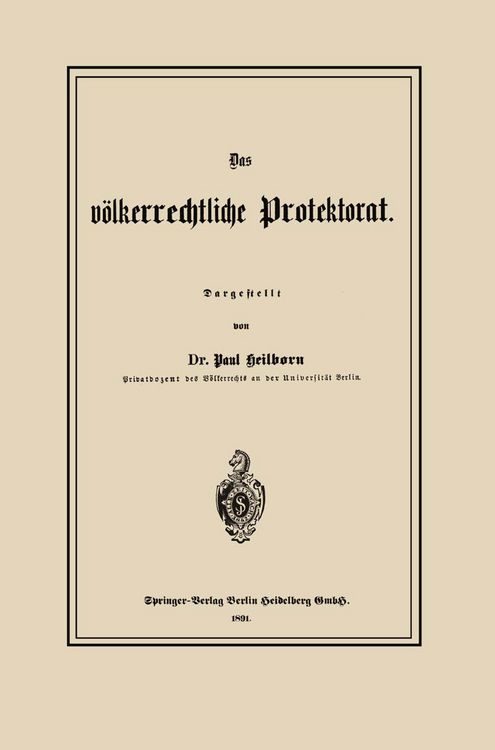 Produktbild: Das v&ouml;lkerrechtliche Protektorat