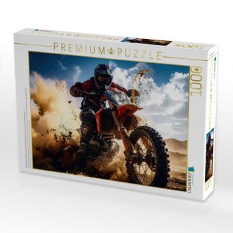 Produktbild: CALVENDO Puzzle Spektakul&auml;re Fahrt eines Fahrers, Weitwinkelaufnahme aus Froschperspektive | 1000 Teile Lege-Gr&ouml;&szlig;e 64x48cm Foto-Puzzle f&uuml;r gl&uuml;ckliche