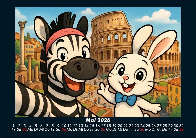 Produktbild: Zara & Bouncy in Italien 2026 Fotokalender DIN A5