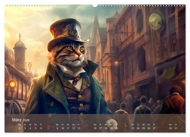 Produktbild: Charaktiere Katzen dieser Welt (Wandkalender 2026 DIN A2 quer), CALVENDO Monatskalender