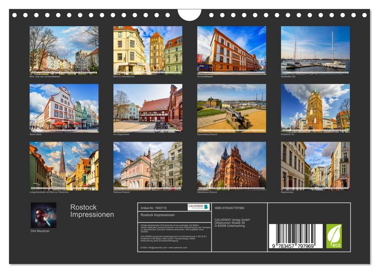 Produktbild: Rostock Impressionen (Wandkalender 2026 DIN A4 quer), CALVENDO Monatskalender