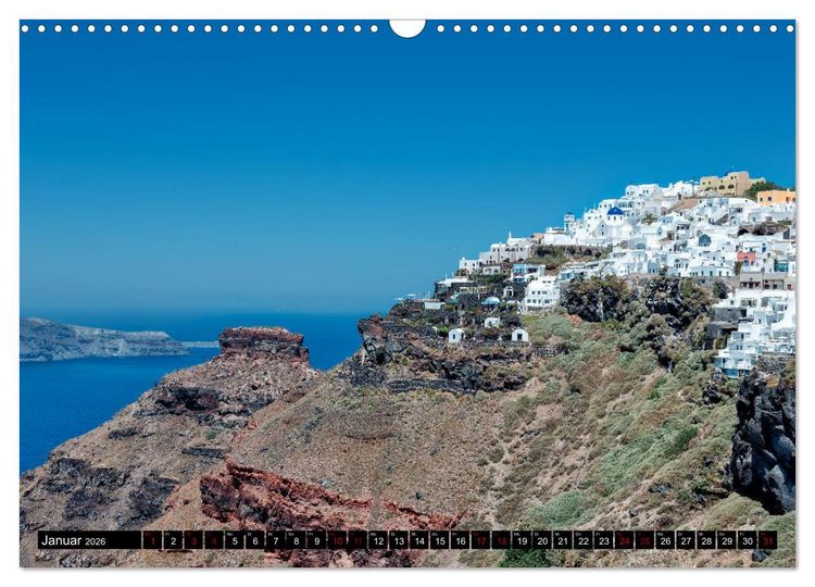 Produktbild: Santorini - Perle in der &Auml;gais (Wandkalender 2026 DIN A3 quer), CALVENDO Monatskalender