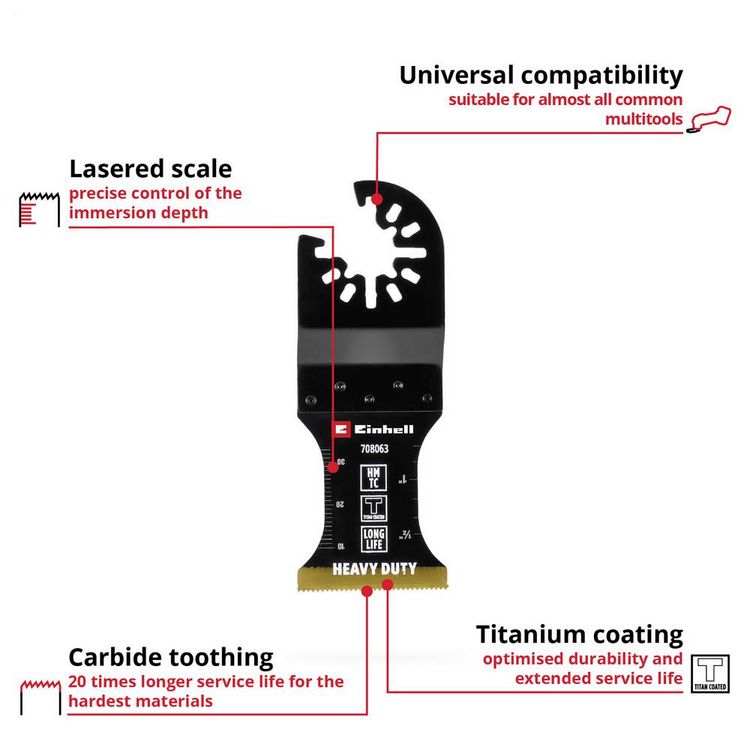 Produktbild: Einhell 708063 Tauchs&auml;geblatt HM-TI, 35mm Bimetall Multifunktionswerkzeug-Zubeh&ouml;r-Set 35 mm 1 St.
