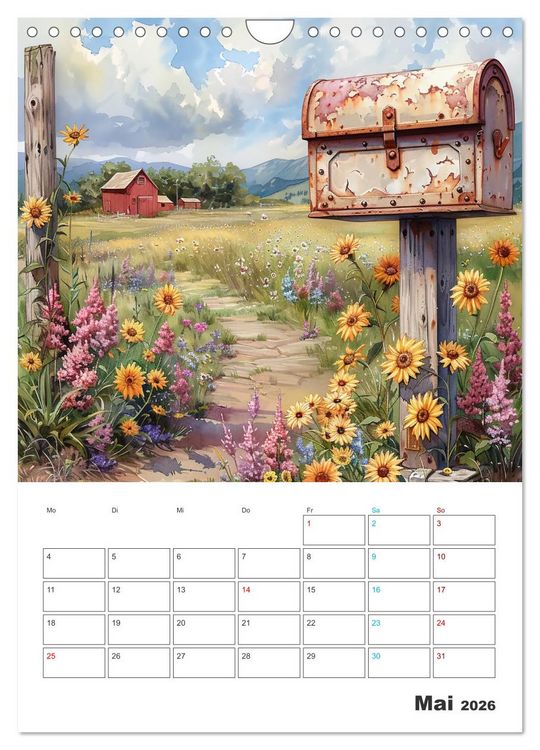 Produktbild: Zeitreise - Der vintage Briekasten Kalender (Wandkalender 2026 DIN A4 hoch), CALVENDO Monatskalender