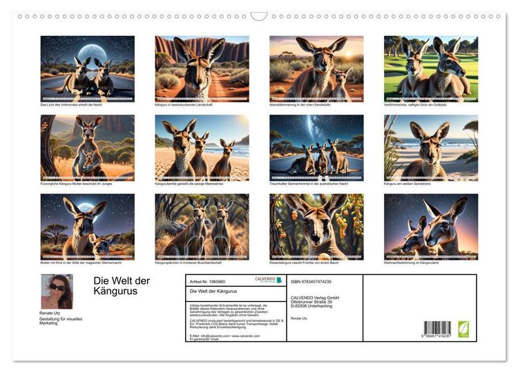 Produktbild: Die Welt der K&auml;ngurus (Wandkalender 2026 DIN A2 quer), CALVENDO Monatskalender