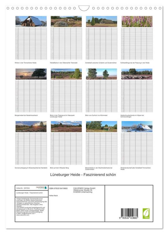 Produktbild: L&uuml;neburger Heide - Faszinierend sch&ouml;n (Wandkalender 2026 DIN A3 hoch), CALVENDO Monatskalender