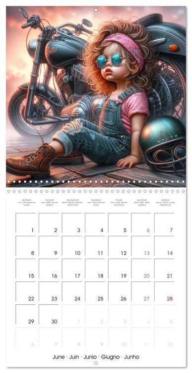 Produktbild: Born to Ride - Cool toddler girls and Motorbikes (Wall Calendar 2026 12 &times; 12 Inch) CALVENDO 12 Month Wall Calendar