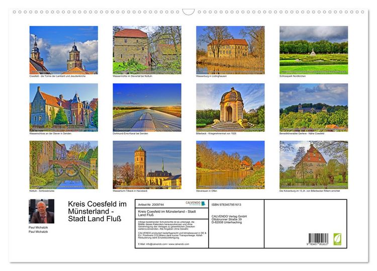 Produktbild: Kreis Coesfeld im M&uuml;nsterland - Stadt Land Flu&szlig; (Wandkalender 2026 DIN A2 quer), CALVENDO Monatskalender